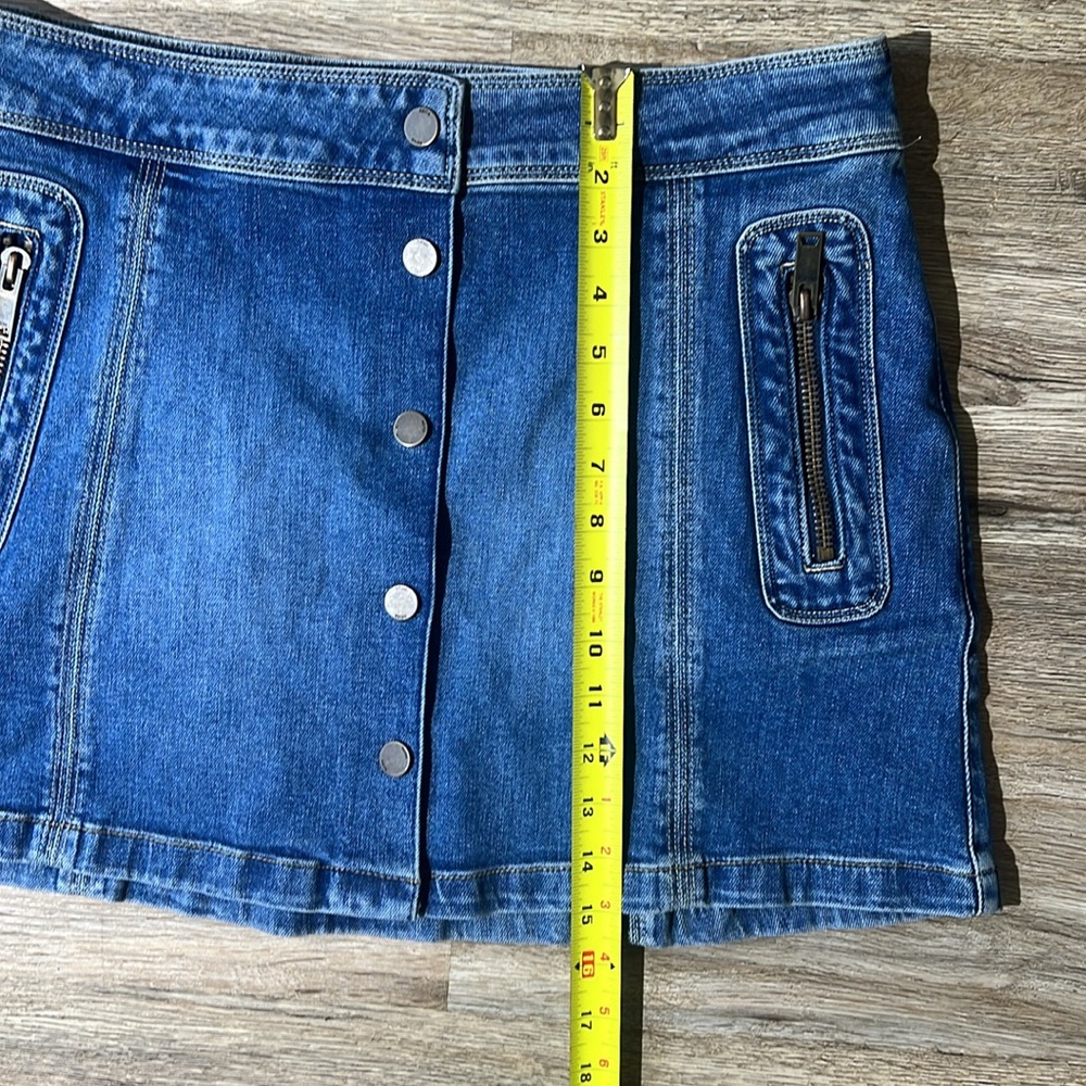 REISS Kaleigh Denim Mini Skirt Size 14 - Picture 8 of 12